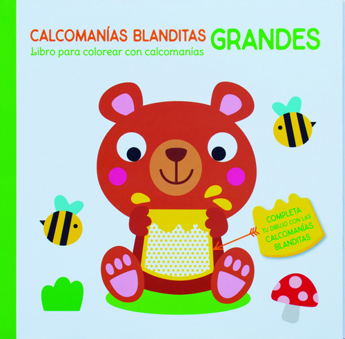 Calcomanías Blanditas Grandes: Oso.: Libro para colorear con calcomanías : Oso, de Varios. Editorial Jo Dupre Bvba (Yoyo Books), tapa blanda en español, 2022