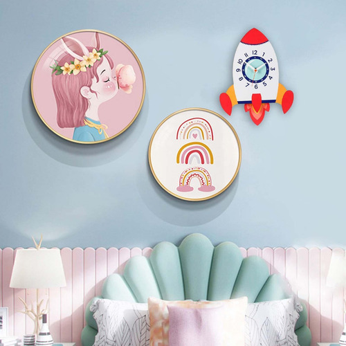Reloj De Pared Lindo 3d Reloj De Péndulo Reloj Cohete
