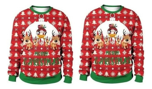 Sueter Navideño Ugly Sweater Navidad Pareja, 2 Unidades