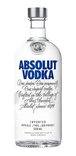 Vodka Absolut Azul Clasic X 500cc.!!!