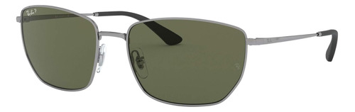 Ray-ban Rb3653 Anteojos De Sol Cuadrados, Verde, 60 Mm