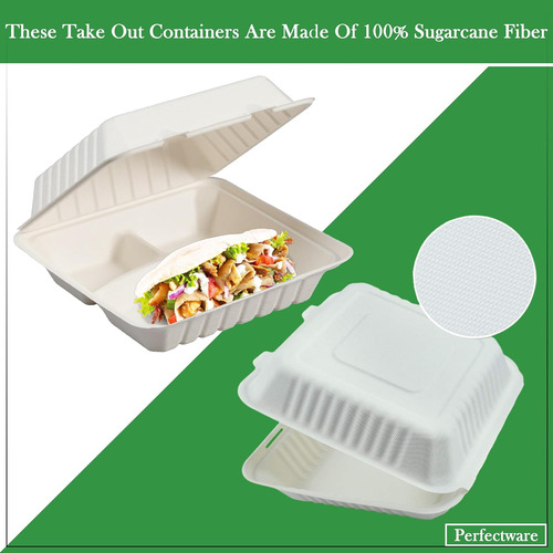 100% Compostables 3 Comp - Recipientes Comida Llevar 9 ...