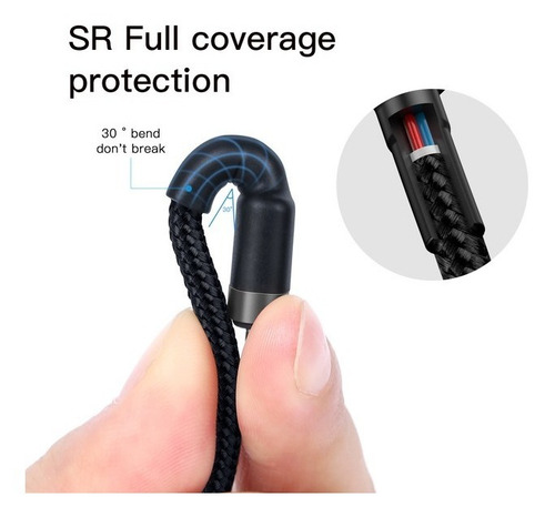 Cable Baseus Carga Rapida Reforzado Compatible Con iPhone