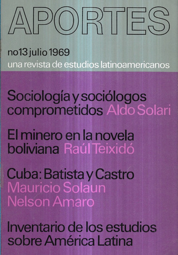 Aportes N° 13 Julio De 1969 / R. Estudios Latinoamericanos