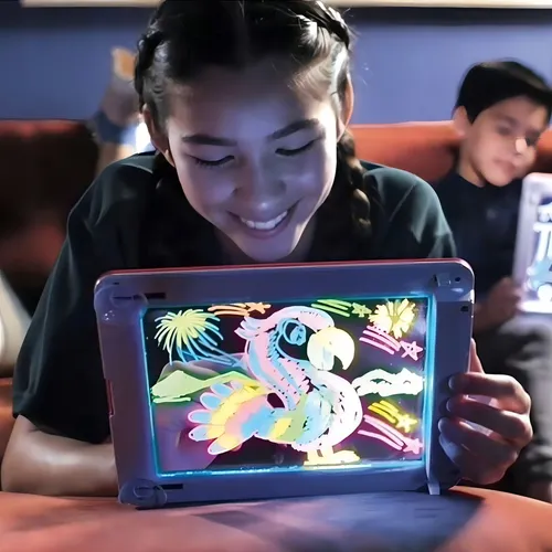Tableta De Dibujo Con Luz Led Magic Pad Con Marcadores Neon