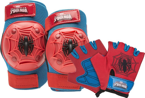 Rodilleras Guantes Spiderman Niños Bicicleta Patines Logo 3d