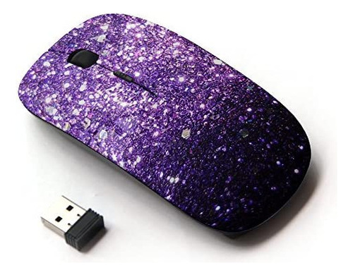 Kawaiimouse [mouse Inalámbrico Óptico 2.4g] Glitter Purple S