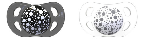 Twistshake 2x Pacifier 6+m Negro Blanco-pacificador De Silic