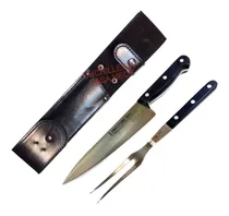 Comprar Kit Cuchillo Eskilstuna + Trinche Juego Asador + Vaina Cuero