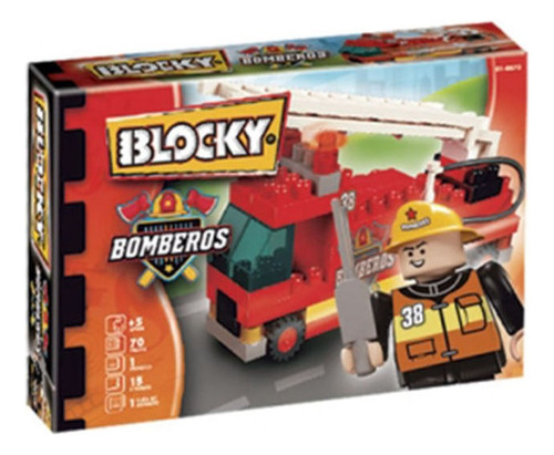 Blocky Bomberos 1 - 70 Piezas - Bloques Para Armar Rasti