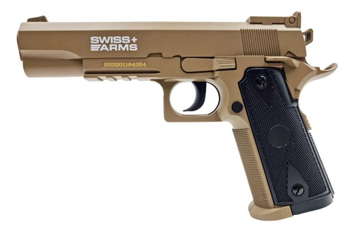 Pistola De Co2 Swiss Arms P1911 Match Tan 4.5 Mm