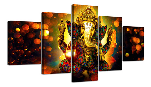 5 Piezas Grandes De Lord Ganesha, Decoracion De Pared India,