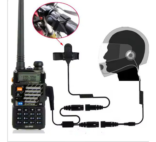 Auricular Ptt De Dedo Vhf Para Casco De Moto