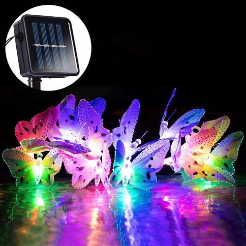 Cadena De Luces Led Solares Con Forma De Mariposa, 4 M, Deco