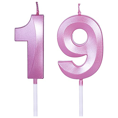 Velas De Cumpleaños Número 19 Y 91, Diseño Morado