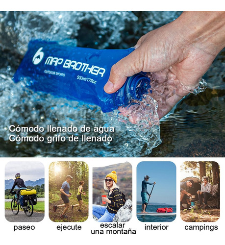 Botella De Agua Plegable, 500ml Soft Flask De Tpu, Botella