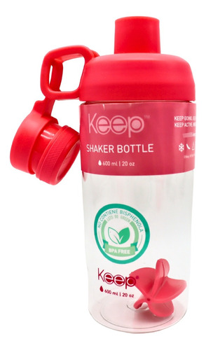 Botella De Agua Deportiva Shaker Mezclador 600ml Keep 