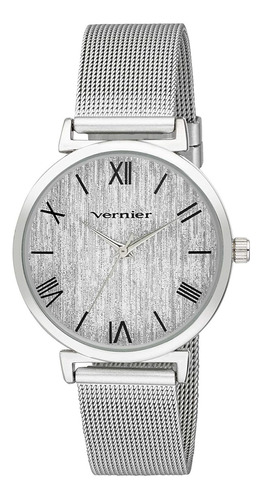 Reloj Mujer Vernier Vnr13001ss Cuarzo Pulso Plateado Just Wa