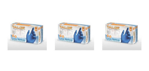 Imagem 1 de 1 de Talge Luva Nitrilica Azul Sem Pó M C/100 (kit C/03)