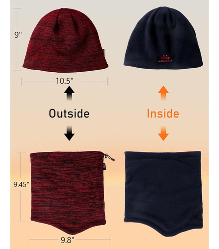 Conjunto Gorro Y Bufanda Infinita Lvaiz Unisex Rojo Azul