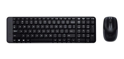 Teclado E Mouse Wireless Sem Fio Logitech Mk220 Preto