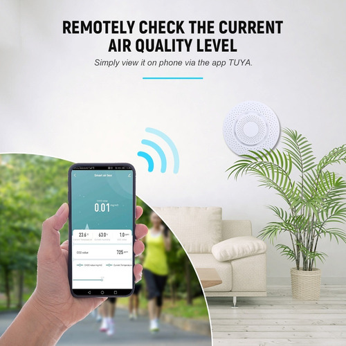 Smart Wi-fi Monitor De Calidad Del Aire Interior Medidor De