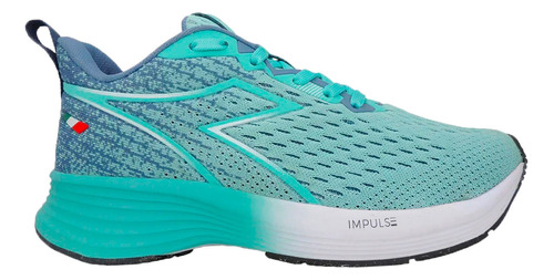 Zapatillas Diadora Running Mujer Gravit Flux Verde Aqua Cli