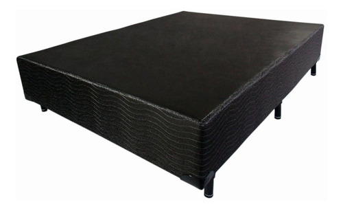 Box Sommier 2 Plazas Negro Patas Madera 140x190 Cama Madera