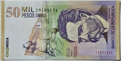 Billete 50000 Pesos 06/feb/2006 Colombia Au