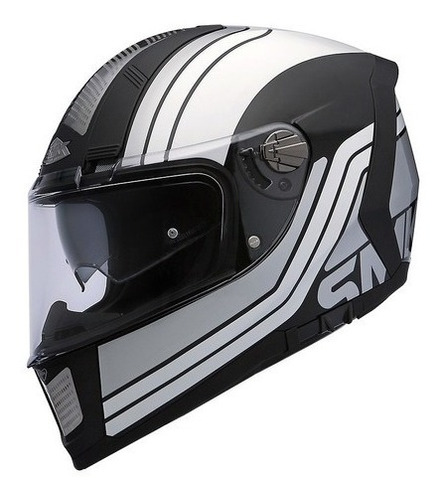 Casco Moto Integral Smk Force Steel Seventy Negro Gris