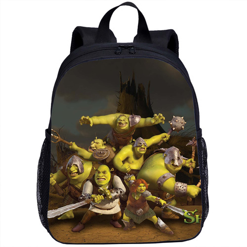 Mochila Escolar Monster Shrek Kindergarten Con Dibujo Transf