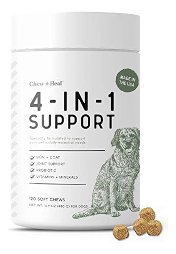 Chew Heal All In 1 Dog Vitamin - 120 Golosinas Blandas Para 