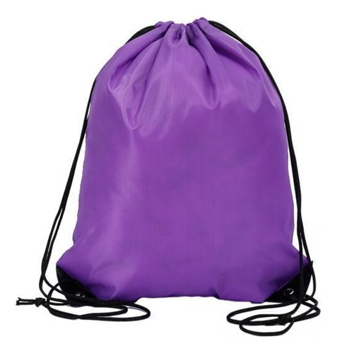 6 Mochila Con Cordón Cinch Sack Sports Gym Bag Púrpura