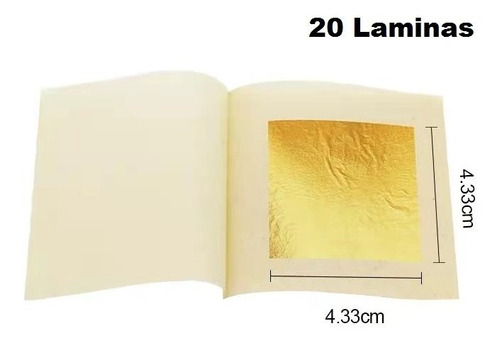 Pack 20 Lamina Oro Comestible 24k 4.33 Cm Genuina Envio Full