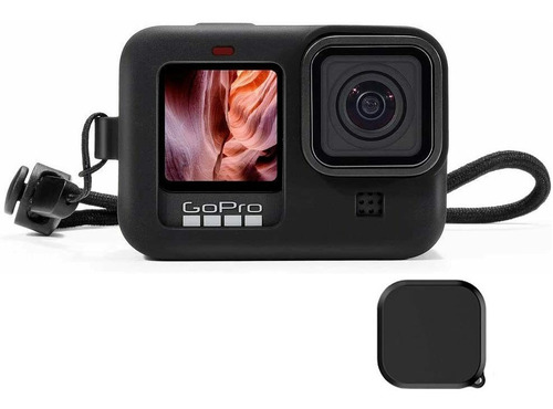 Case De Silicona + Sujetador + Tapa Para Gopro Hero 9 Black