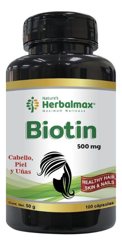 Biotina 2500mcg Herbalmax 100 Cápsulas 