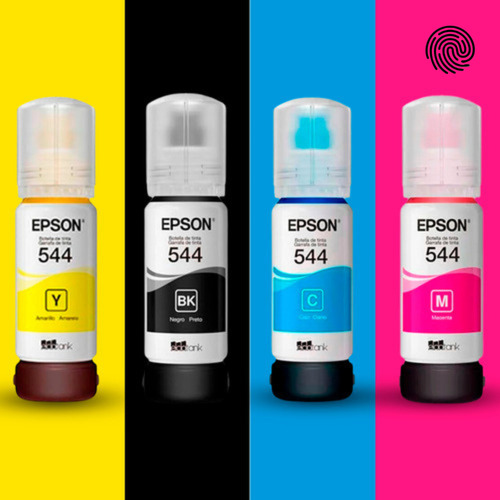 Tinta Epson T544 L3150 L3110 l3250 l3210 kit 04 cores tinta todas