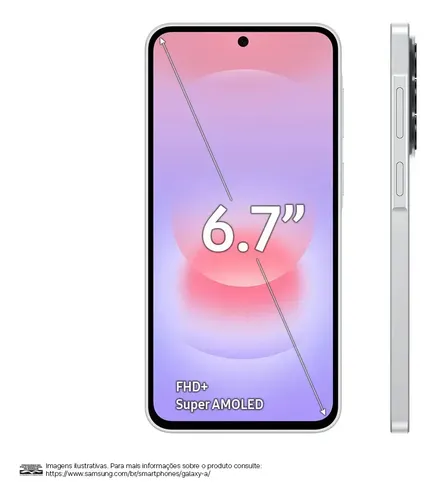 Celular Samsung Galaxy A37 5g 256gb, 8gb Ram, Câmera 50mp Branco