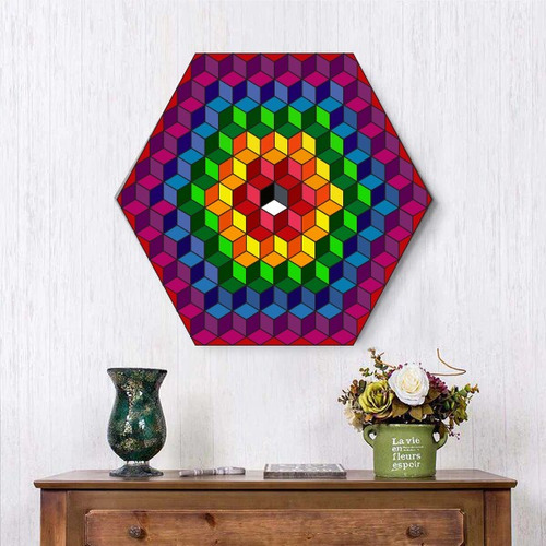 Cuadro Abstracto Hexagonal 80x80cm Koi Diaz Art