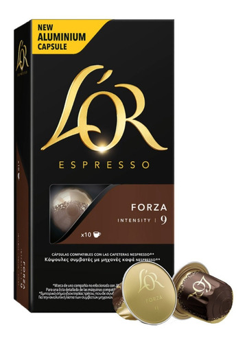 Cápsulas Nespresso Compatibles Café L'or Espresso Forza