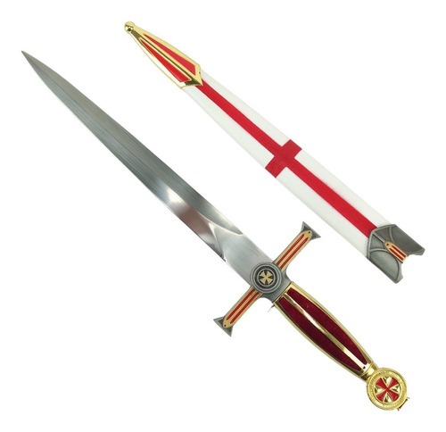 Espada Punhal Adaga Cruzadas Templário Cruz D Malta C/bainha