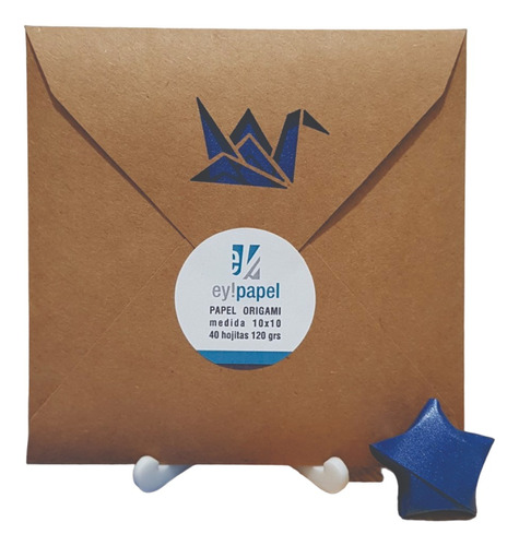 Papel Para Origami : 10x10 Azul Perlado Pack X 40 Hojitas