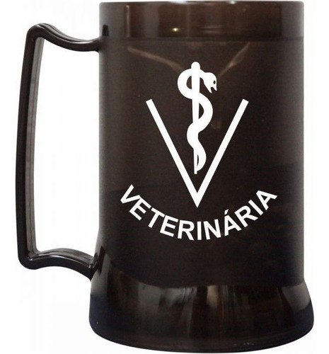 Caneca Gel Preta 400ml Profissões Veterinária - Cebola 99124