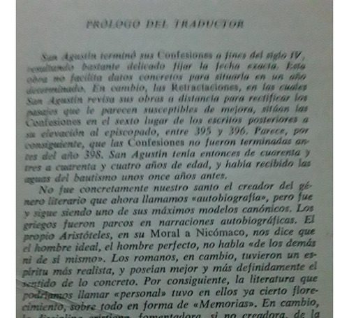 San Agustin. Las Confesiones Traduccion De Agustin Esclasans