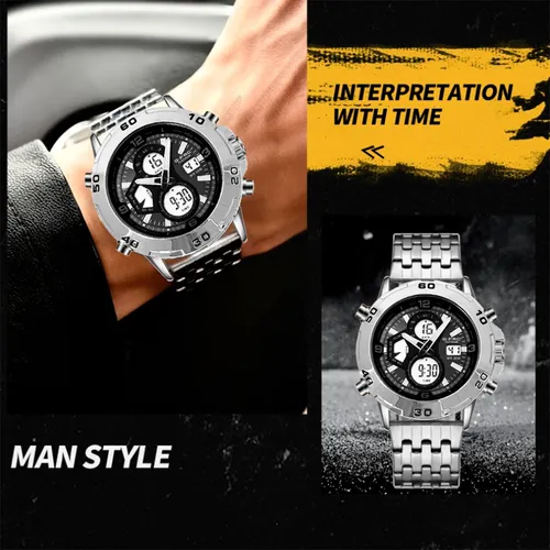 Reloj G-force Original Al172 Digital Acero Hombre + Estuche