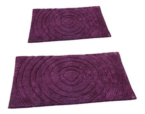 Juego Alfombras Baño Ch 2pzs, 17x24/24x40, Aubergine