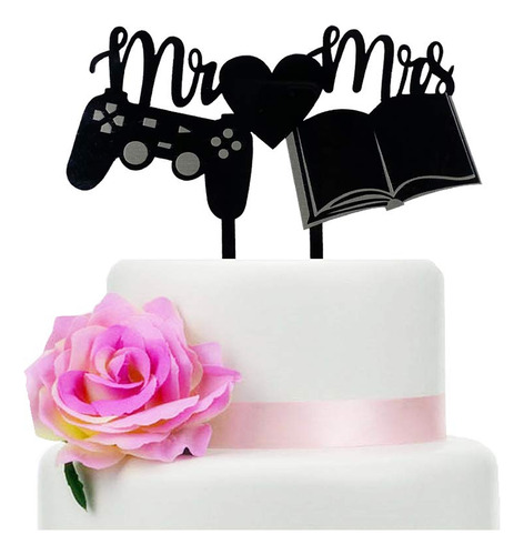 Mr & Mrs Decoracion Para Tarta De Boda Con Tapete Y Libro, E