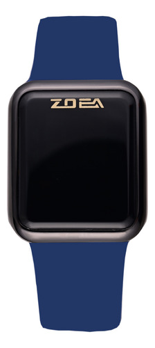 Reloj Zoea E8021-h Negro Metal Correa Ge De Silice 30m Correa Azul Marino
