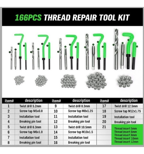 Kit Reparacion Rosca Helicoil