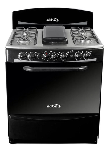 Estufa De Piso Con Horno Abba 6 Pts Glp Rg 802-3 N Gt Negro